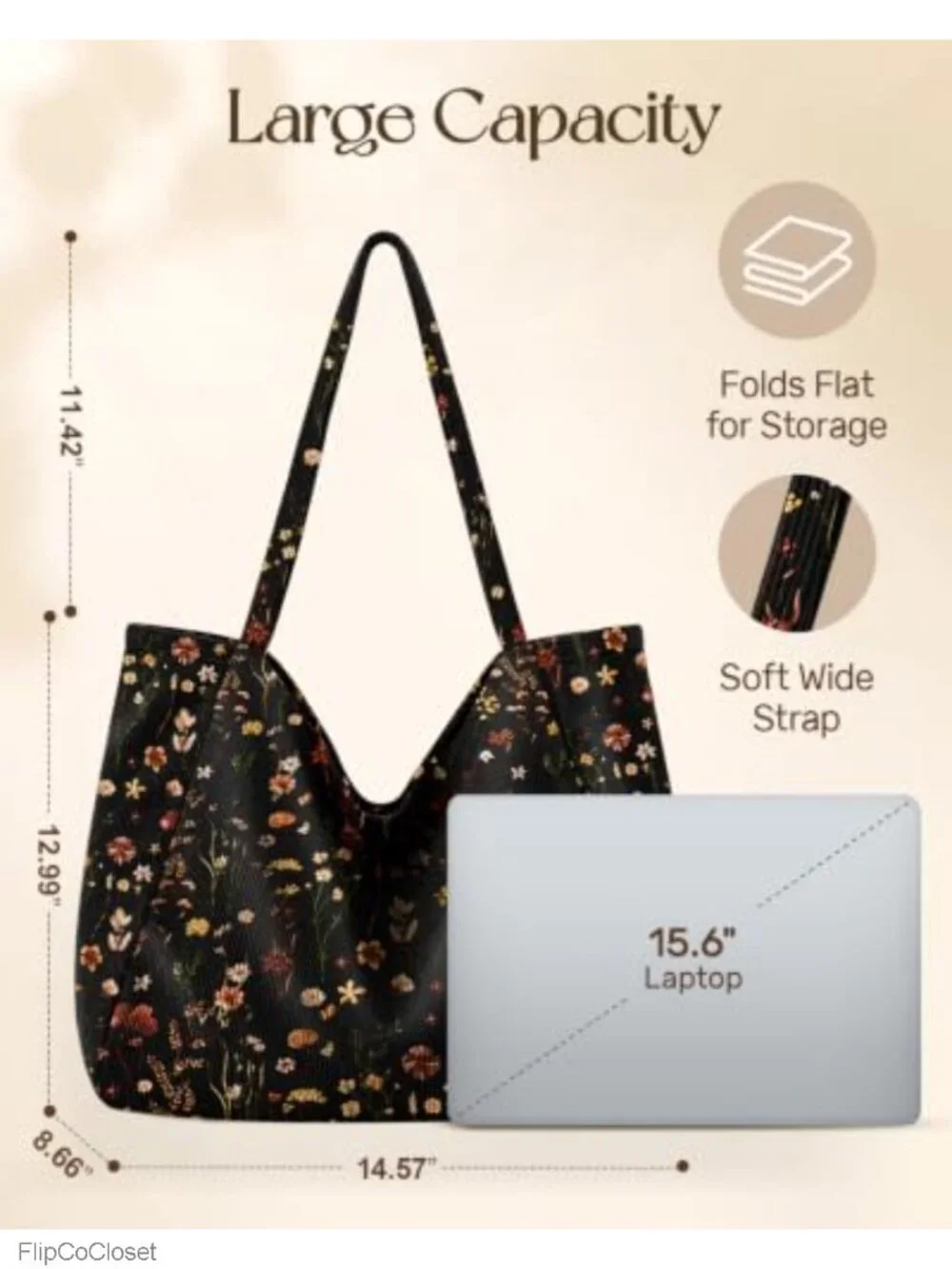 Large Corduroy Hobo Bag Slouchy Shoulder Bag for Work Travel Casual